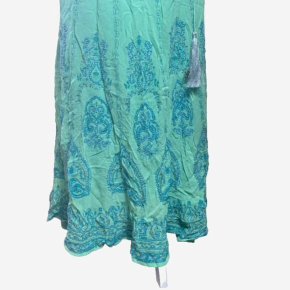 Soft Surroundings Green Beaded Maxi Skirt PS Petite Boho Fully Lined - Picture 5 of 9
